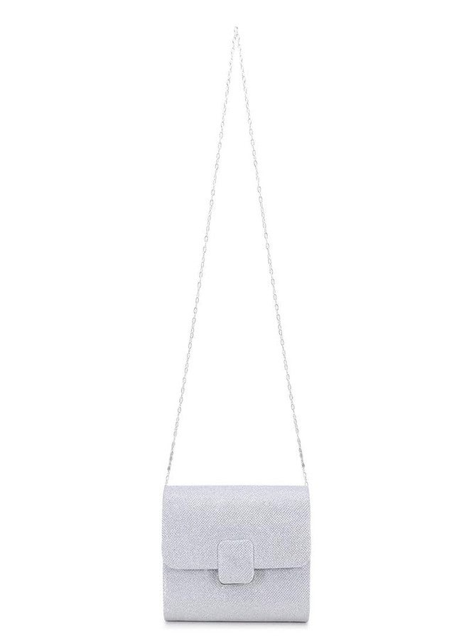 ZEVORA Women's Framed Foldover Clutch | Detachable Chain Sling Strap | Ladies Purse Wallet 04C Gold (20X14 CM) - Image 5